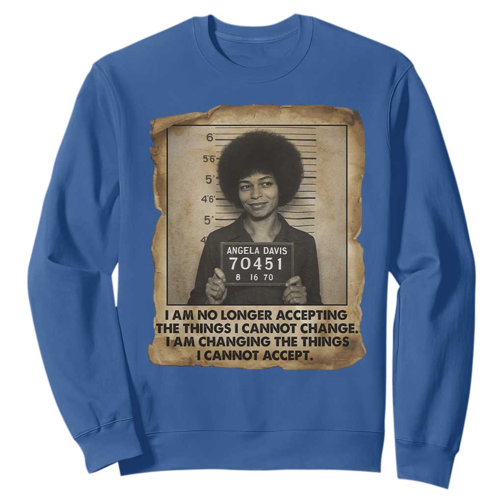 Angela Davis Inspirational Quote Sweatshirt Black History Melanin TS14 Royal Blue Print Your Wear