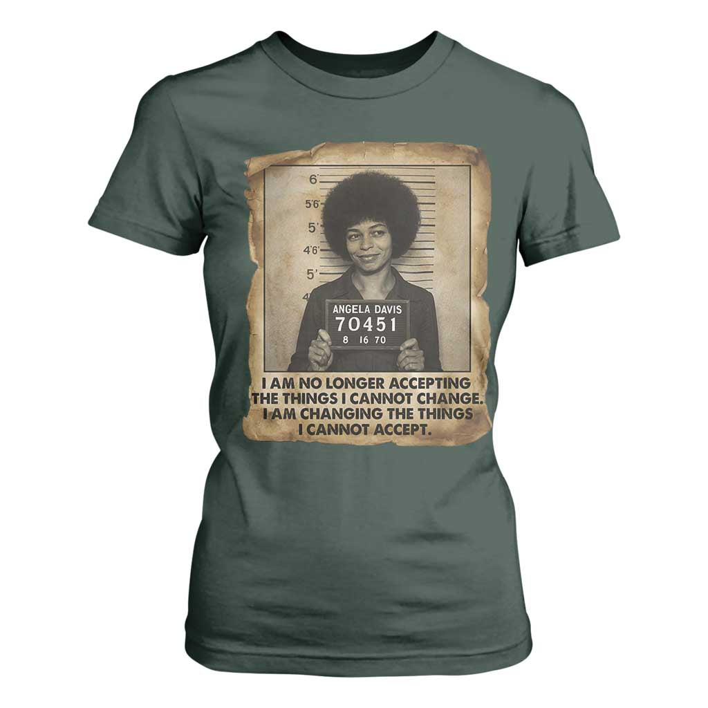 Angela Davis Inspirational Quote T Shirt For Women Black History Melanin TS14 Dark Forest Green Print Your Wear