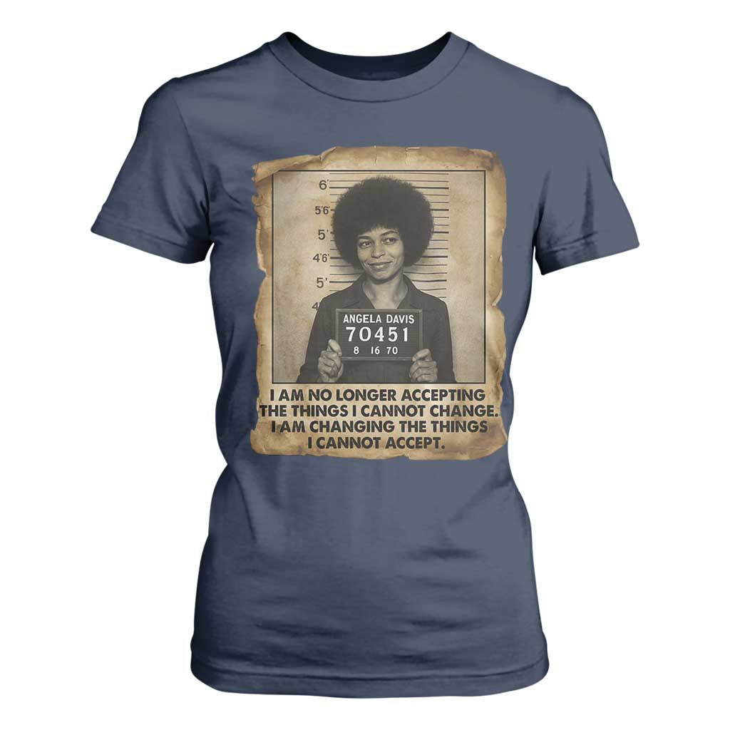 Angela Davis Inspirational Quote T Shirt For Women Black History Melanin TS14 Navy Print Your Wear