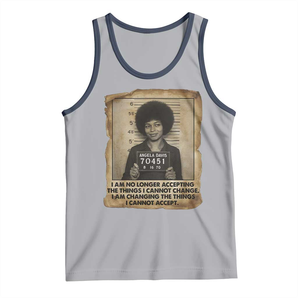 Angela Davis Inspirational Quote Tank Top Black History Melanin TS14 Athletic Heather Navy Print Your Wear
