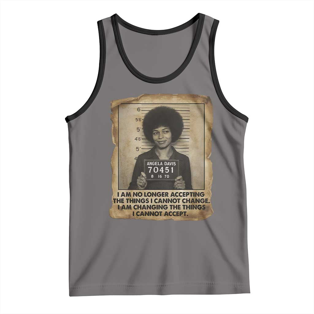 Angela Davis Inspirational Quote Tank Top Black History Melanin TS14 Deep Heather Black Print Your Wear