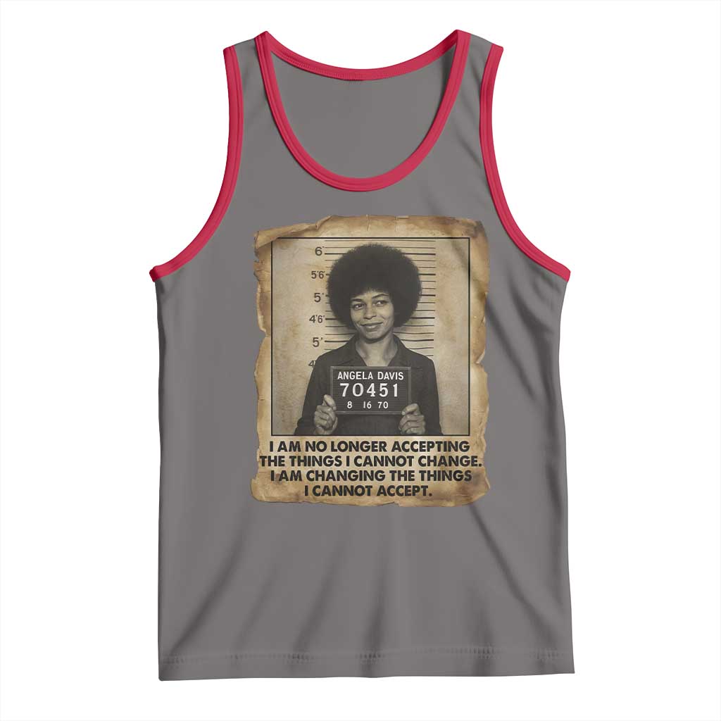 Angela Davis Inspirational Quote Tank Top Black History Melanin TS14 Deep Heather Red Print Your Wear