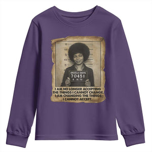 Angela Davis Inspirational Quote Youth Sweatshirt Black History Melanin TS14 Purple Print Your Wear