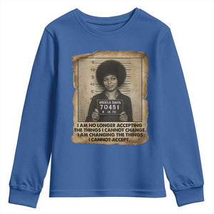 Angela Davis Inspirational Quote Youth Sweatshirt Black History Melanin TS14 Royal Blue Print Your Wear