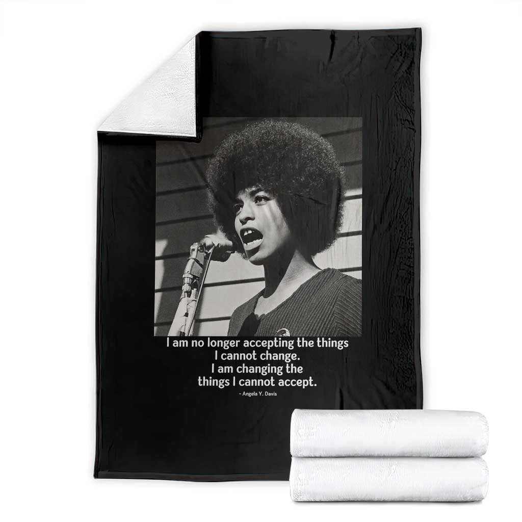 Angela Davis Inspirational Quote Throw Blanket Black History African Pride Power TS14 Black Print Your Wear