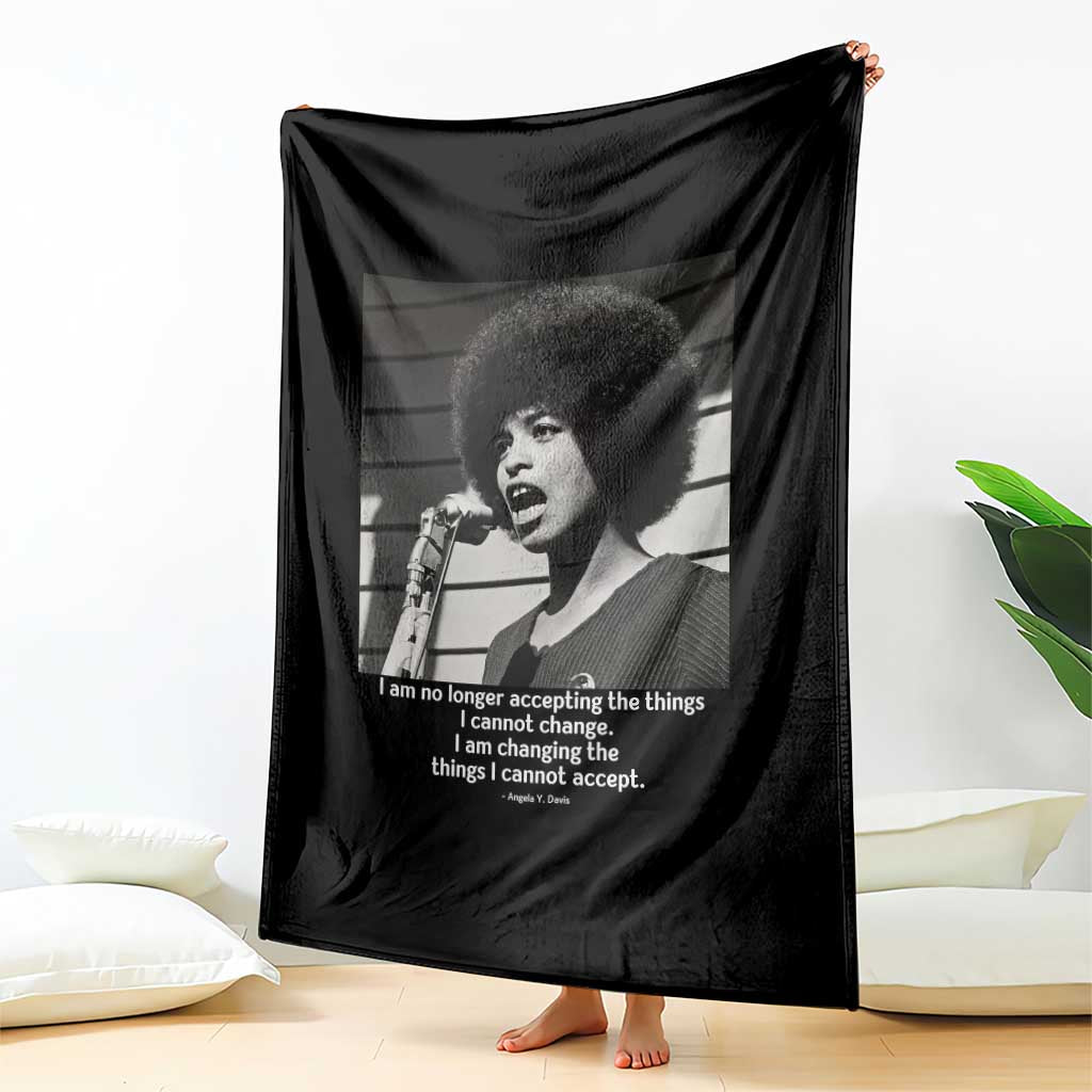 Angela Davis Inspirational Quote Throw Blanket Black History African Pride Power TS14 Print Your Wear