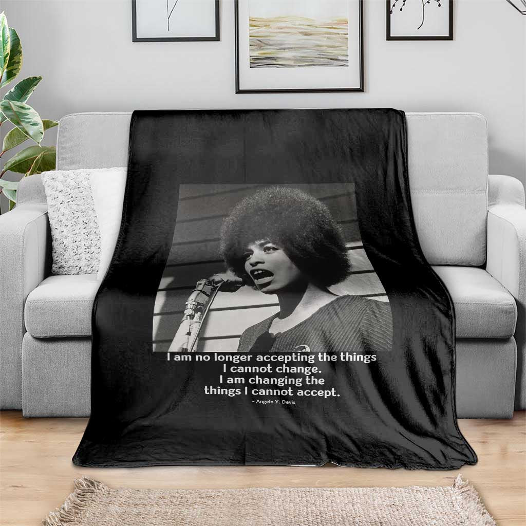 Angela Davis Inspirational Quote Throw Blanket Black History African Pride Power TS14 Print Your Wear