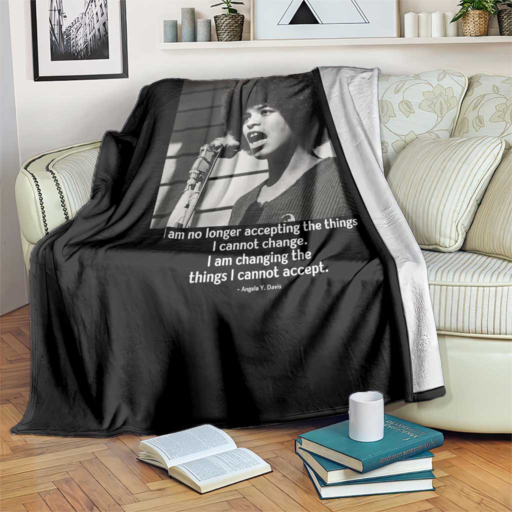 Angela Davis Inspirational Quote Throw Blanket Black History African Pride Power TS14 Print Your Wear