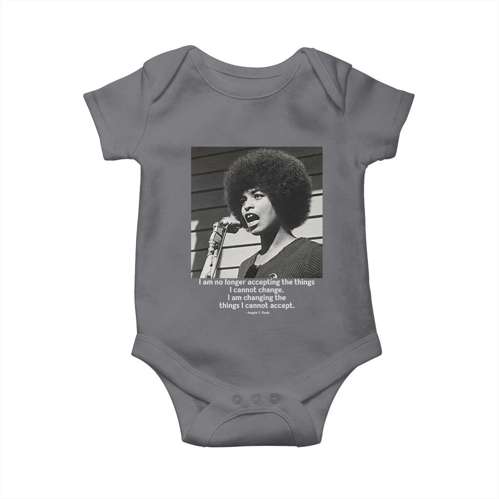 Angela Davis Inspirational Quote Baby Onesie Black History African Pride Power TS14 Charcoal Print Your Wear