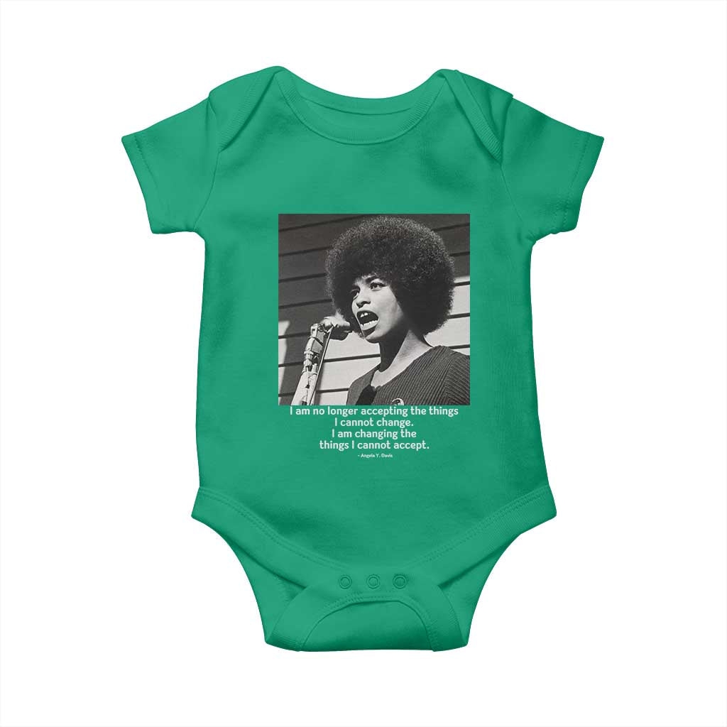 Angela Davis Inspirational Quote Baby Onesie Black History African Pride Power TS14 Irish Green Print Your Wear
