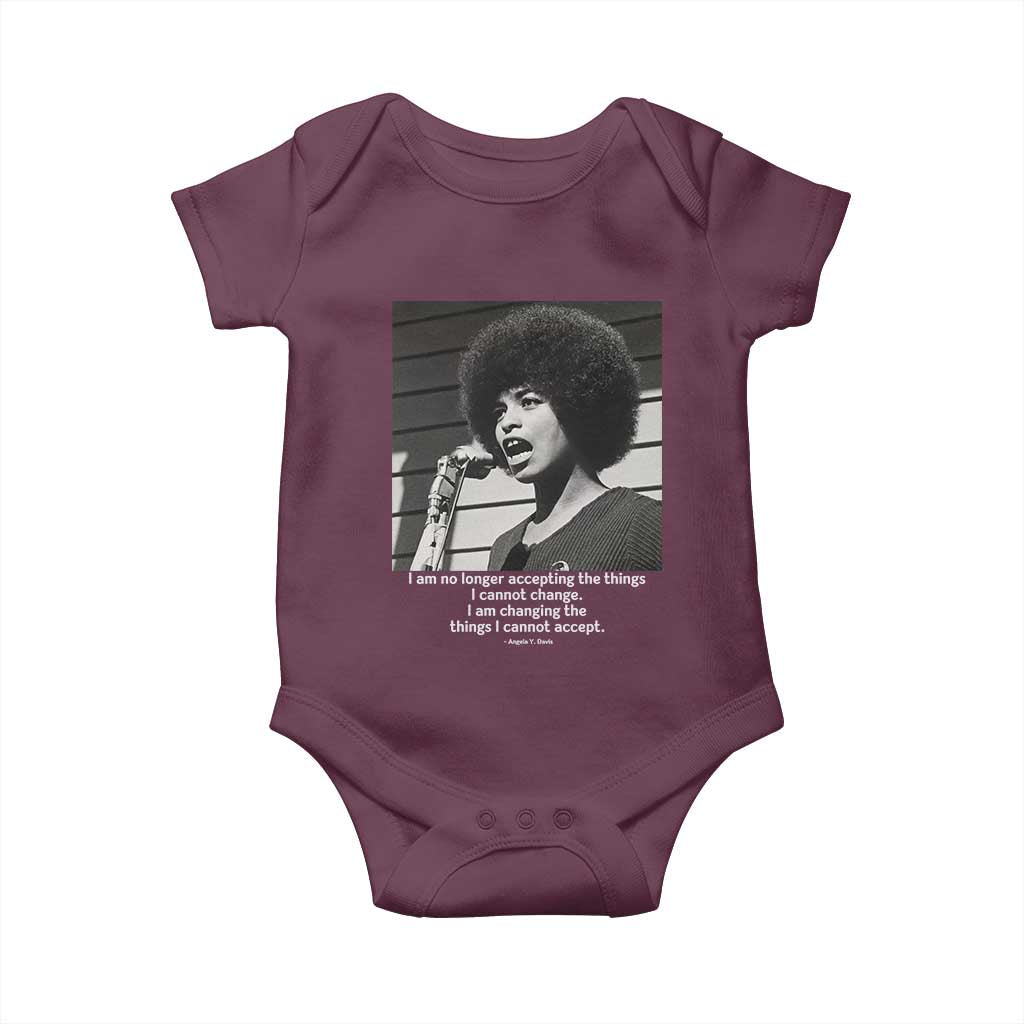 Angela Davis Inspirational Quote Baby Onesie Black History African Pride Power TS14 Maroon Print Your Wear