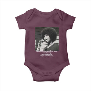 Angela Davis Inspirational Quote Baby Onesie Black History African Pride Power TS14 Maroon Print Your Wear