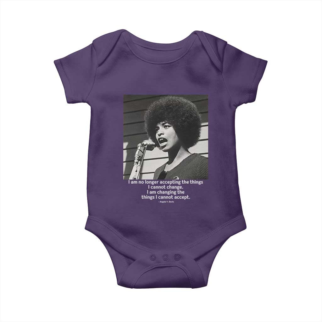 Angela Davis Inspirational Quote Baby Onesie Black History African Pride Power TS14 Purple Print Your Wear