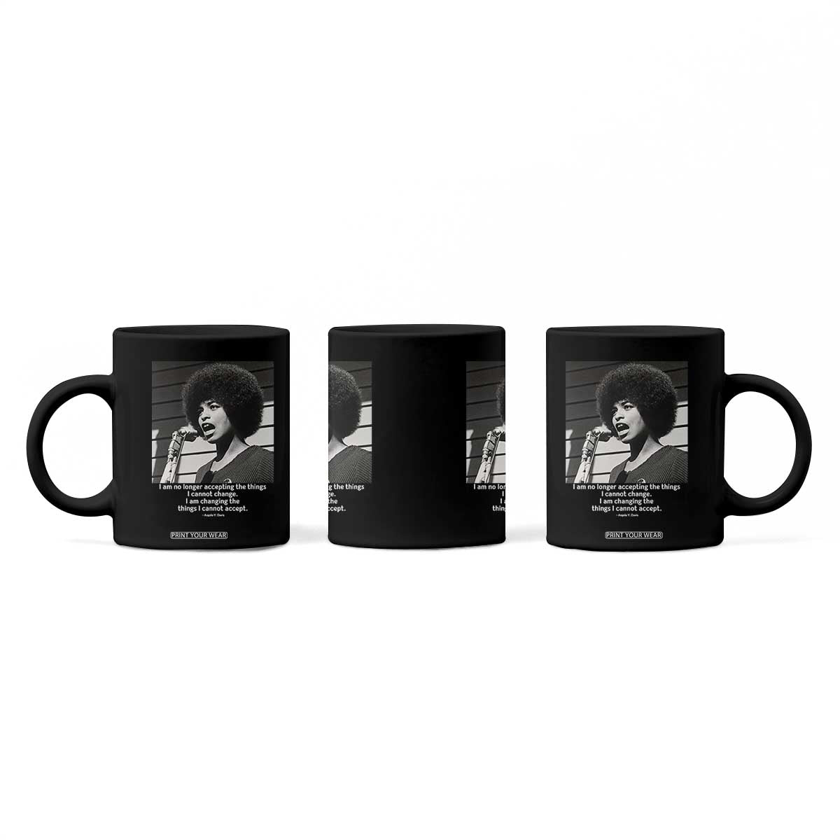 Angela Davis Inspirational Quote Coffee Mug Black History African Pride Power TS14 Print Your Wear