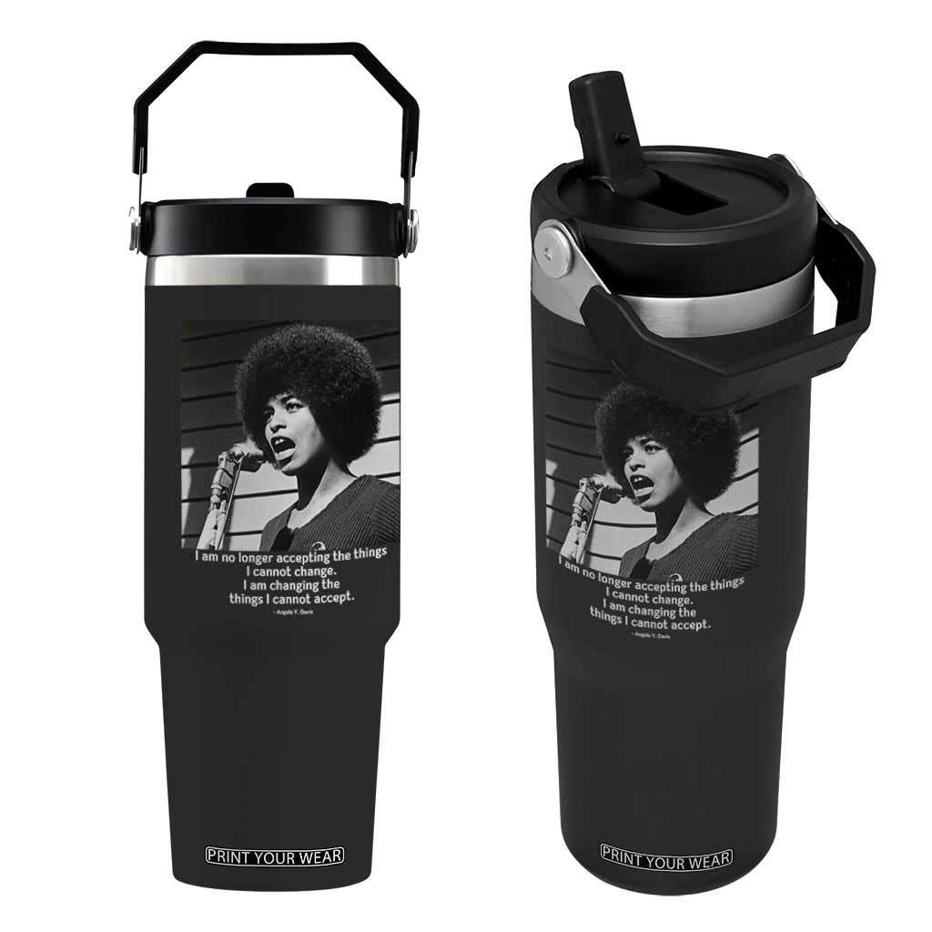 Angela Davis Inspirational Quote Flip Straw Tumbler Black History African Pride Power TS14 One Size: 30 oz Black Print Your Wear