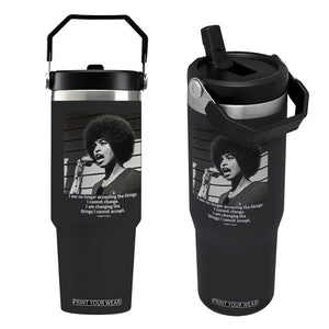 Angela Davis Inspirational Quote Flip Straw Tumbler Black History African Pride Power TS14 One Size: 30 oz Black Print Your Wear