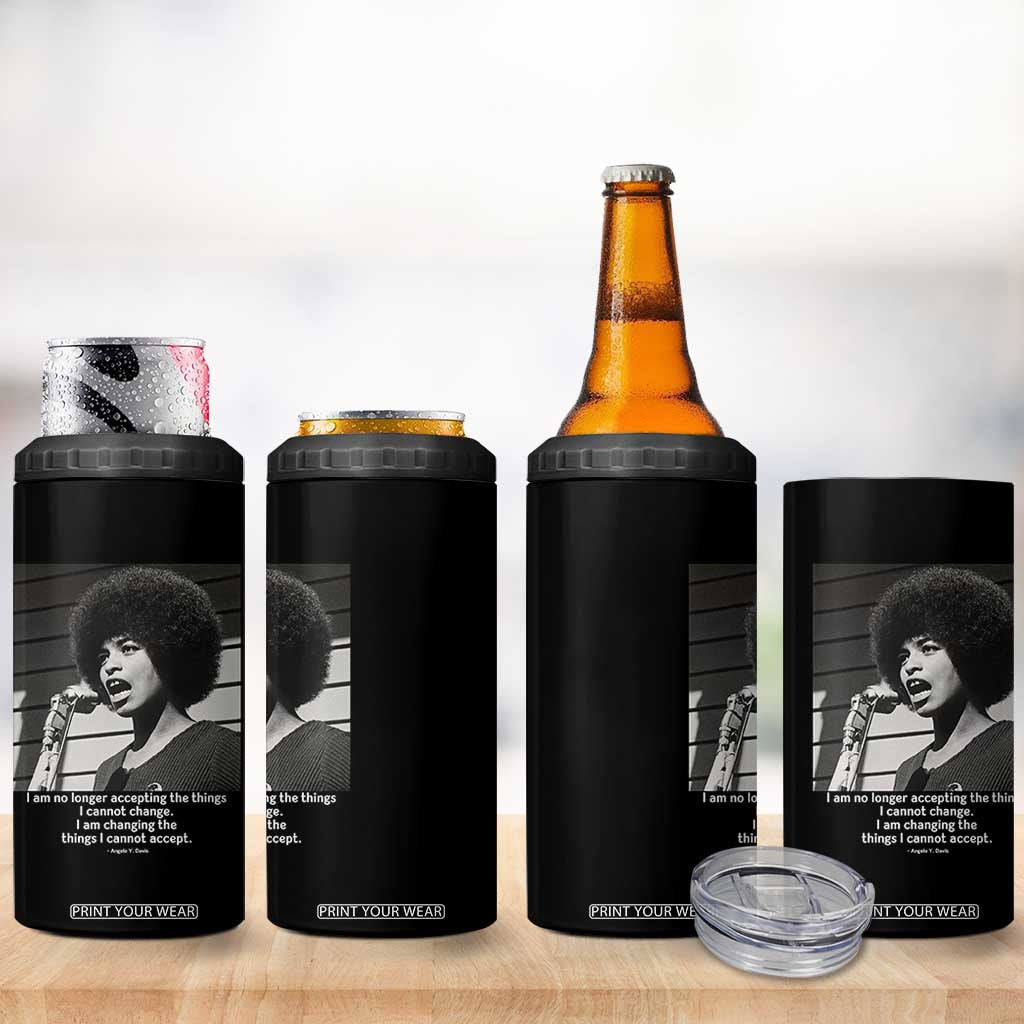 Angela Davis Inspirational Quote 4 in 1 Can Cooler Tumbler Black History African Pride Power TS14 Print Your Wear