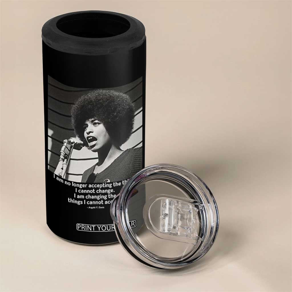 Angela Davis Inspirational Quote 4 in 1 Can Cooler Tumbler Black History African Pride Power TS14 Print Your Wear