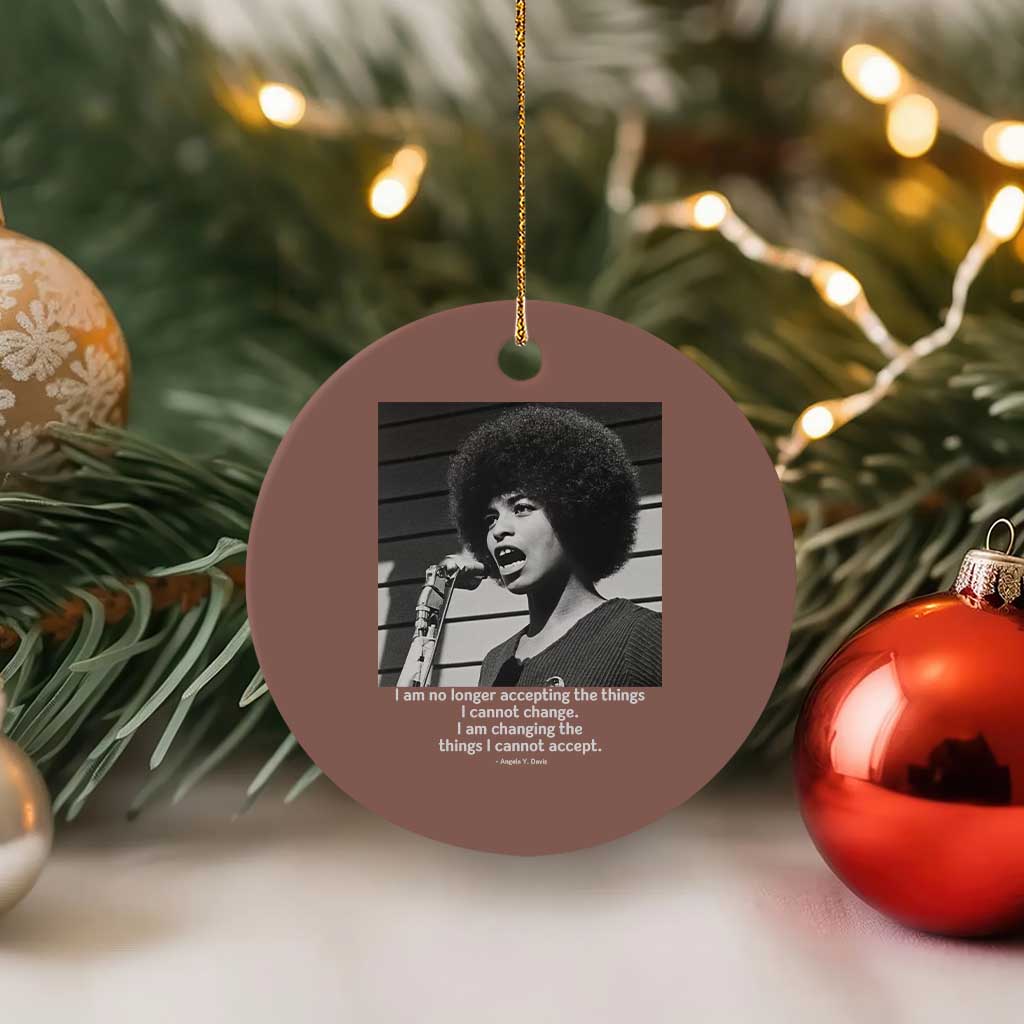 Angela Davis Inspirational Quote Ceramic Ornament Black History African Pride Power TS14 1pc Mocha Print Your Wear