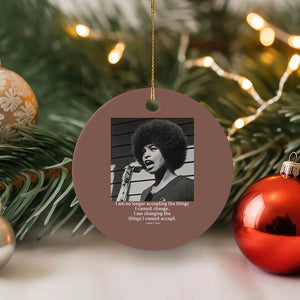 Angela Davis Inspirational Quote Ceramic Ornament Black History African Pride Power TS14 1pc Mocha Print Your Wear