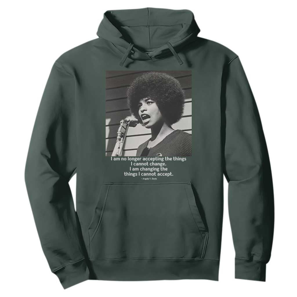 Angela Davis Inspirational Quote Hoodie Black History African Pride Power TS14 Dark Forest Green Print Your Wear
