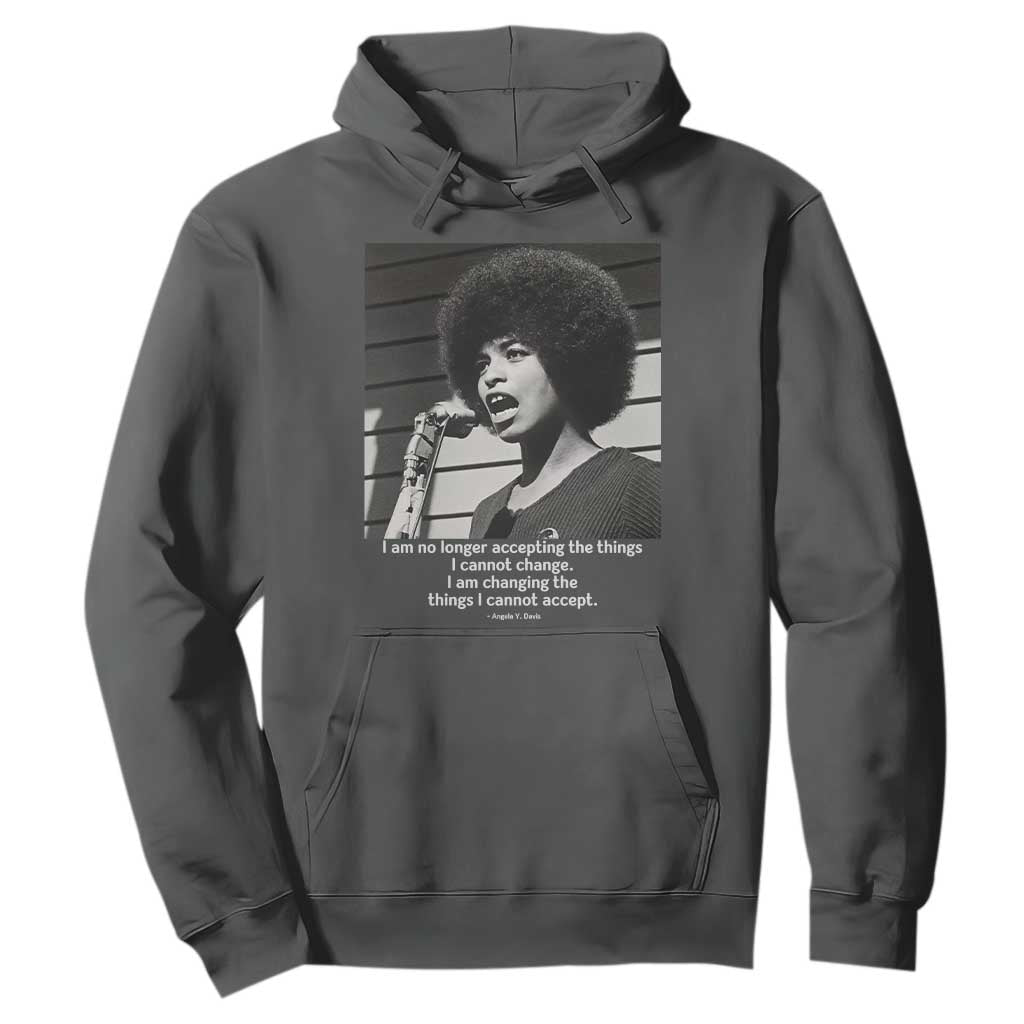 Angela Davis Inspirational Quote Hoodie Black History African Pride Power TS14 Dark Heather Print Your Wear