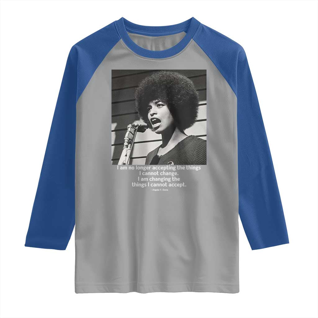 Angela Davis Inspirational Quote Raglan Shirt Black History African Pride Power TS14 Sport Gray Royal Print Your Wear