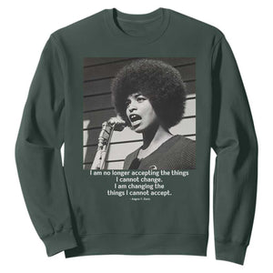 Angela Davis Inspirational Quote Sweatshirt Black History African Pride Power TS14 Dark Forest Green Print Your Wear