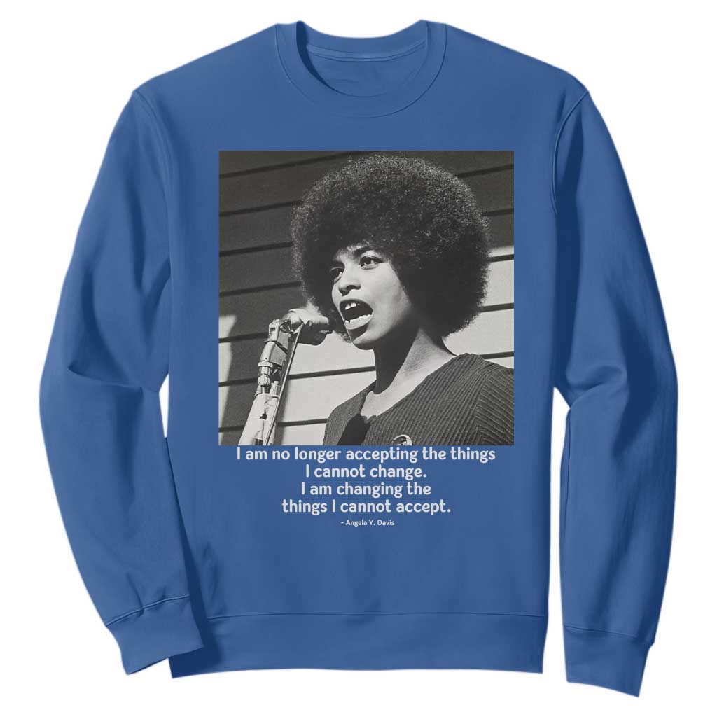 Angela Davis Inspirational Quote Sweatshirt Black History African Pride Power TS14 Royal Blue Print Your Wear