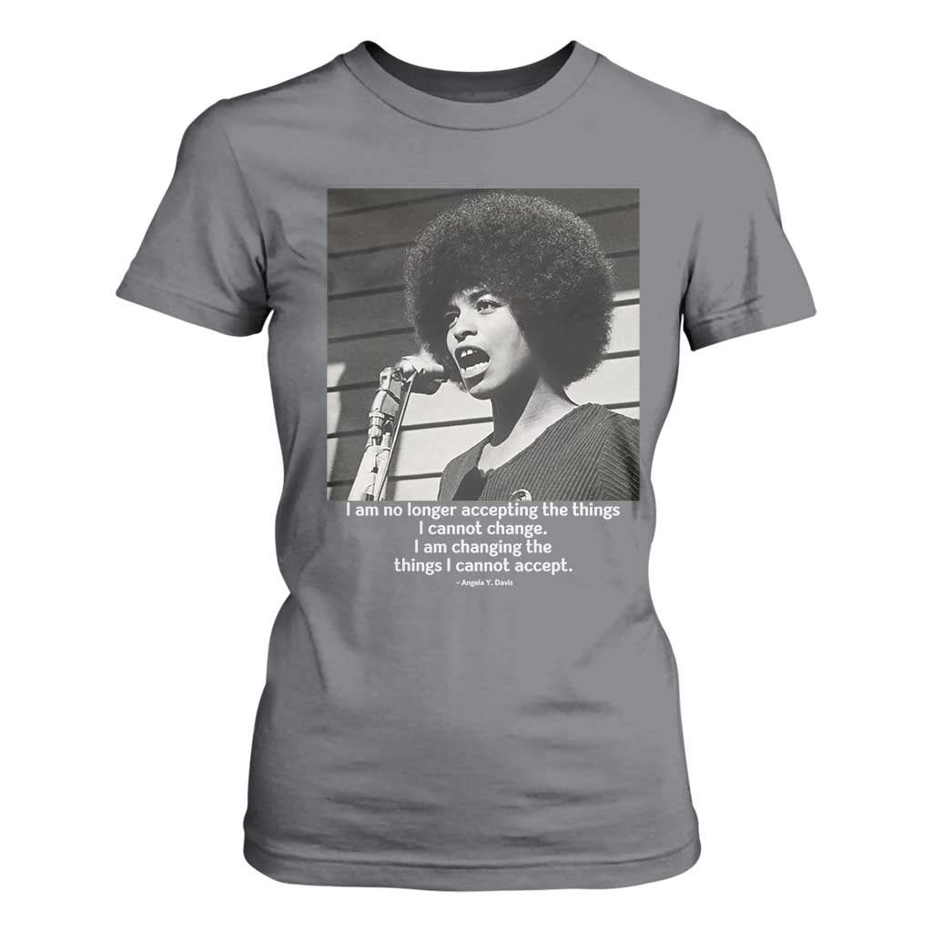 Angela Davis Inspirational Quote T Shirt For Women Black History African Pride Power TS14 Charcoal Print Your Wear