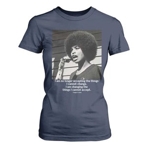 Angela Davis Inspirational Quote T Shirt For Women Black History African Pride Power TS14 Navy Print Your Wear