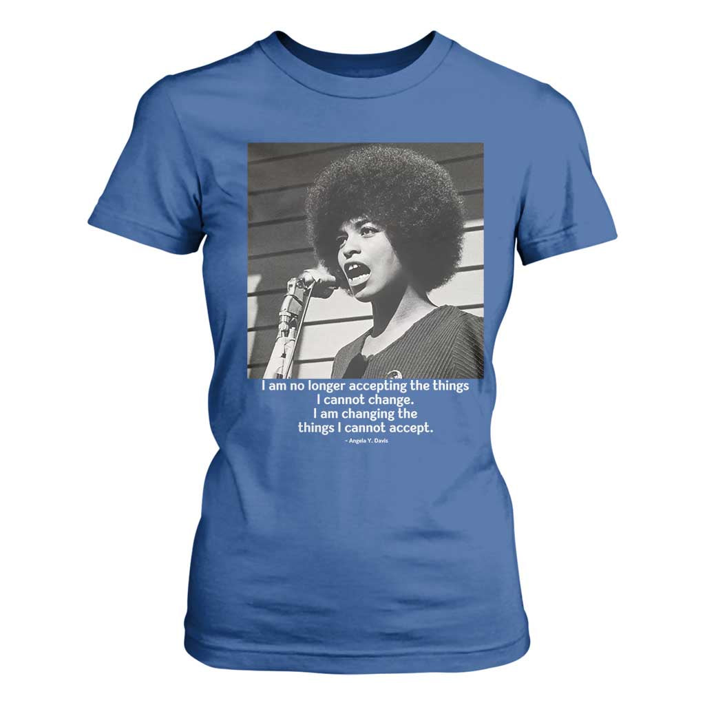 Angela Davis Inspirational Quote T Shirt For Women Black History African Pride Power TS14 Royal Blue Print Your Wear