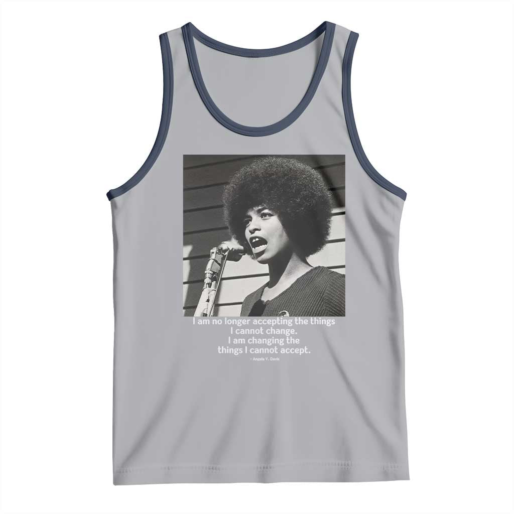 Angela Davis Inspirational Quote Tank Top Black History African Pride Power TS14 Athletic Heather Navy Print Your Wear