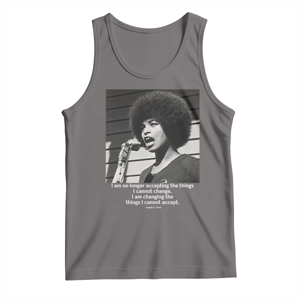 Angela Davis Inspirational Quote Tank Top Black History African Pride Power TS14 Deep Heather Print Your Wear