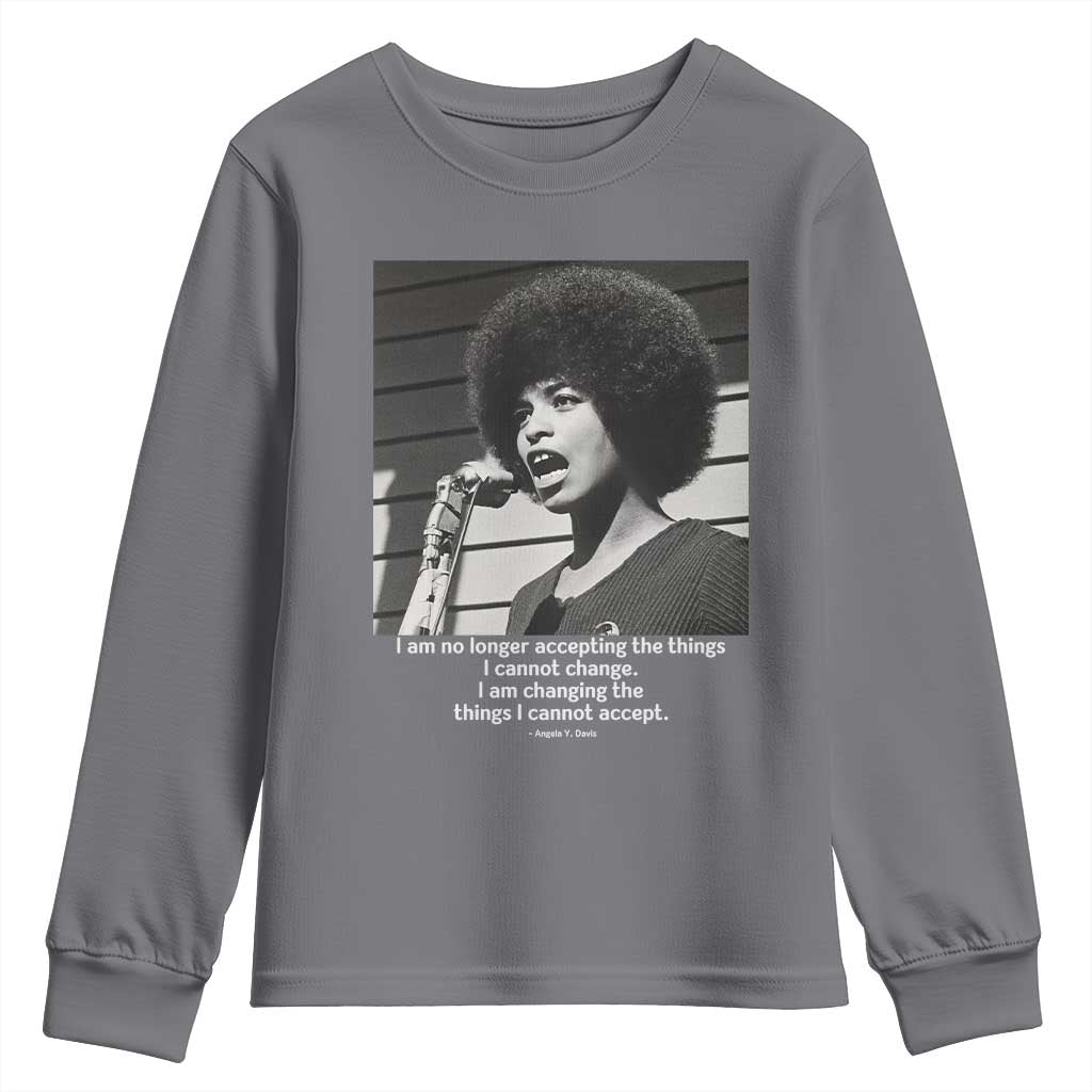Angela Davis Inspirational Quote Youth Sweatshirt Black History African Pride Power TS14 Charcoal Print Your Wear