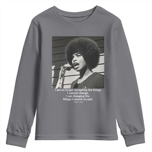Angela Davis Inspirational Quote Youth Sweatshirt Black History African Pride Power TS14 Charcoal Print Your Wear