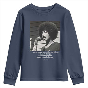 Angela Davis Inspirational Quote Youth Sweatshirt Black History African Pride Power TS14 Navy Print Your Wear