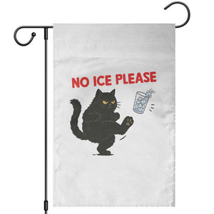No Ice Please Garden Flag Funny Black Cat Abolish ICE Meme Protest TS14 White Print Your Wear
