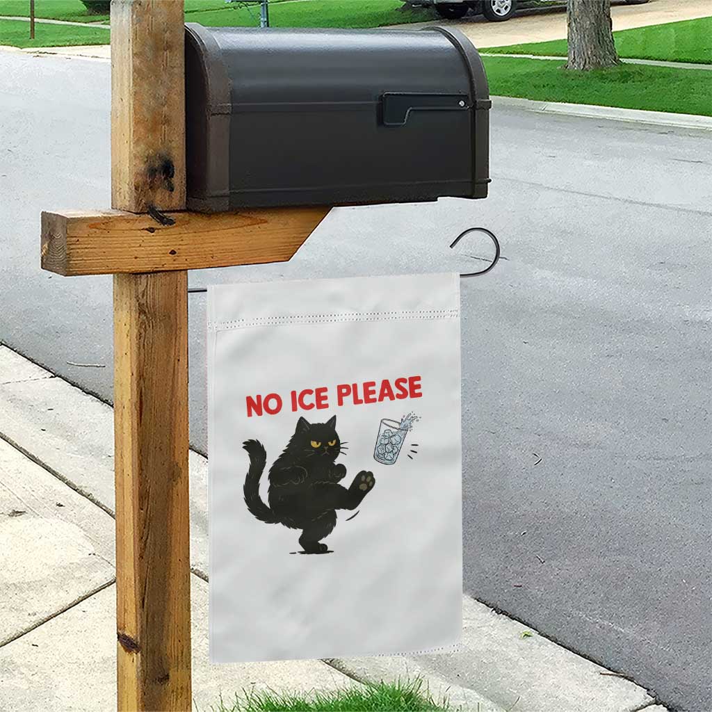 No Ice Please Garden Flag Funny Black Cat Abolish ICE Meme Protest TS14 Print Your Wear