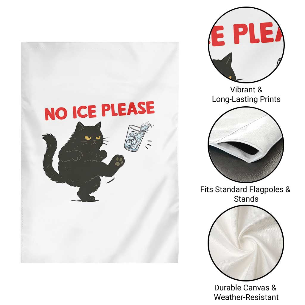 No Ice Please Garden Flag Funny Black Cat Abolish ICE Meme Protest TS14 Print Your Wear