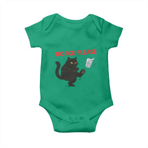 No Ice Please Baby Onesie Funny Black Cat Abolish ICE Meme Protest TS14 Irish Green Print Your Wear