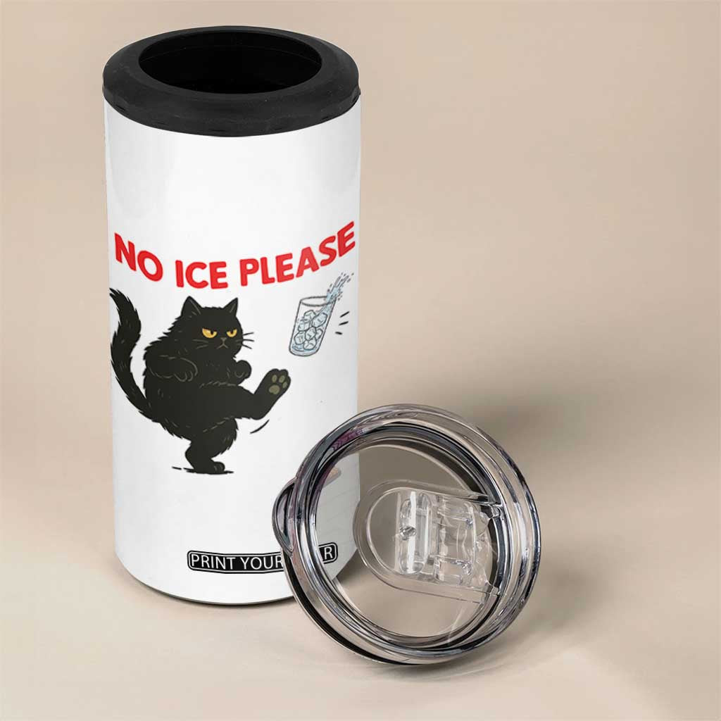 No Ice Please 4 in 1 Can Cooler Tumbler Funny Black Cat Abolish ICE Meme Protest TS14 Print Your Wear