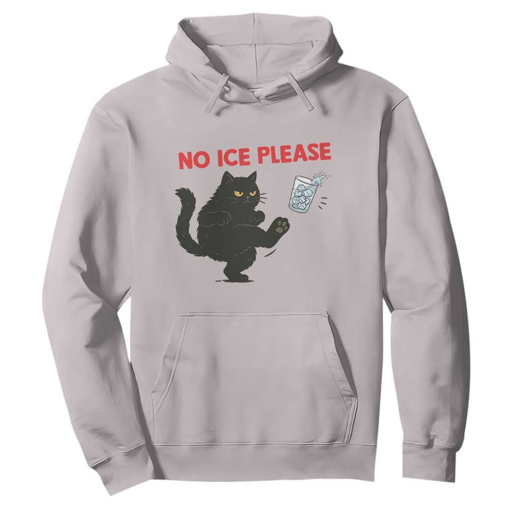 No Ice Please Hoodie Funny Black Cat Abolish ICE Meme Protest TS14 Ice Gray Print Your Wear