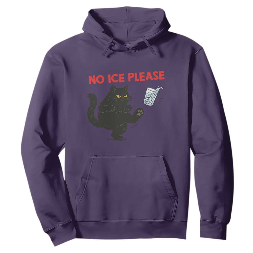 No Ice Please Hoodie Funny Black Cat Abolish ICE Meme Protest TS14 Purple Print Your Wear