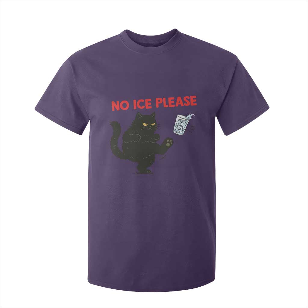 No Ice Please T Shirt For Kid Funny Black Cat Abolish ICE Meme Protest TS14 Purple Print Your Wear
