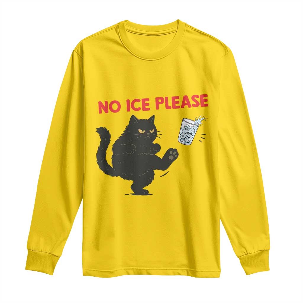 No Ice Please Long Sleeve Shirt Funny Black Cat Abolish ICE Meme Protest TS14 Daisy Print Your Wear