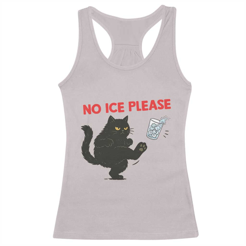 No Ice Please Racerback Tank Top Funny Black Cat Abolish ICE Meme Protest TS14 Ice Gray Print Your Wear