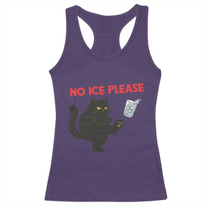 No Ice Please Racerback Tank Top Funny Black Cat Abolish ICE Meme Protest TS14 Purple Print Your Wear