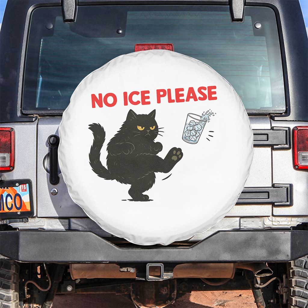 No Ice Please Spare Tire Cover Funny Black Cat Abolish ICE Meme Protest TS14 No hole White Print Your Wear