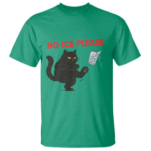 No Ice Please T Shirt Funny Black Cat Abolish ICE Meme Protest TS14 Irish Green Print Your Wear